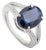 Early 21st Century 4.57Ct Blue Sapphire & Diamond Split Shank Ring Size 6.5 in 14k Gold For Sale