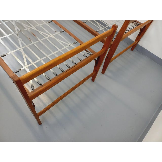 Vintage Stackable Daybeds in Oak Wood and Metal, 1960s, Set of 2 For Sale - Image 15 of 18