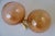 Modern Handblown Glass Lamp Finial in Peach on Brass Hardware For Sale - Image 3 of 6