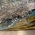 Blue Abstract Blue and Gold Fluid Art Painting Crushed Glass Modern Wall Art For Sale - Image 8 of 12