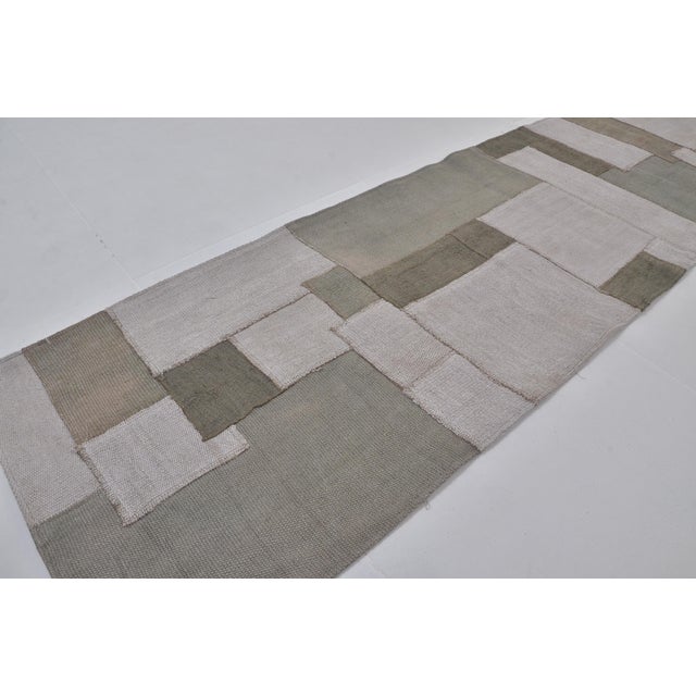 1950s Home Living Vintage Hemp Kilim Rug For Sale - Image 5 of 10