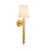 Matthew Izzo Home Gino One Arm Gold Leaf Ball Lined Wall Sconce With Linen Shade For Sale In New York - Image 6 of 6