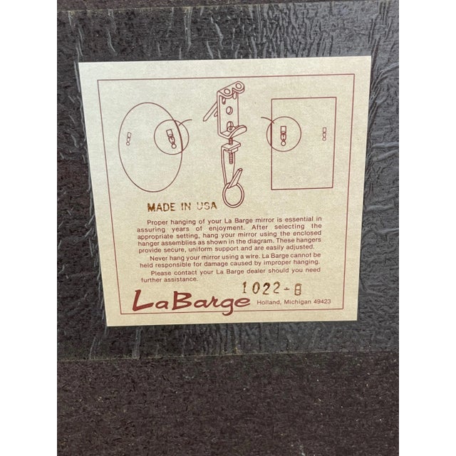 1960s La Barge Polished Brass Frame Glass Beveled Mirror For Sale - Image 10 of 11
