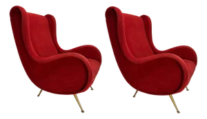 Set of Italian Senior Chairs / Lounge Chairs in the style of Marco Zanuso, 1950s