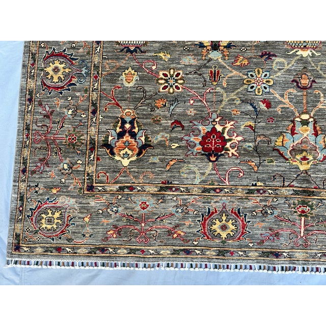 Hand-Knotted Afghan Sultanabad Chobi Wool Area Rug - 8'2" X 11'2" For Sale - Image 6 of 14