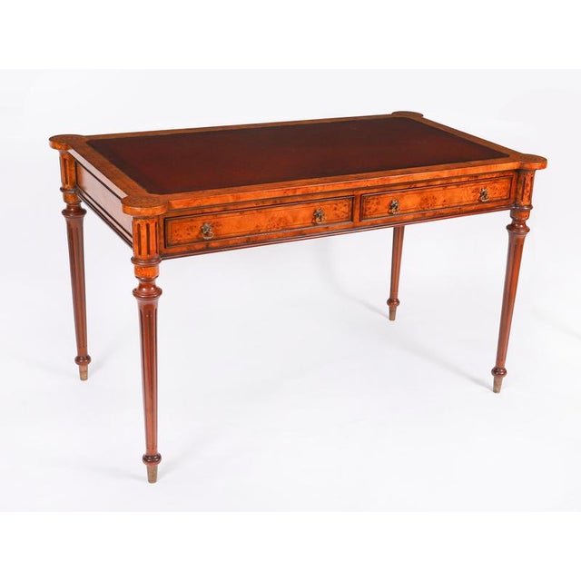 Vintage Birdseye Maple Desk in the style of Gillows, 20th Century For Sale - Image 16 of 17