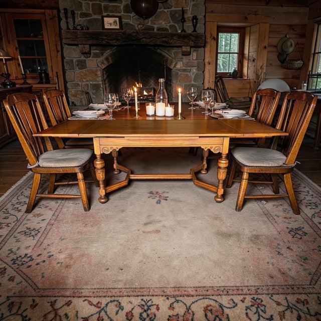 Outstanding Quality - Super Tight and Solid 1930s Oak Draw Leaf Table. This table - like many others I acquire is in...