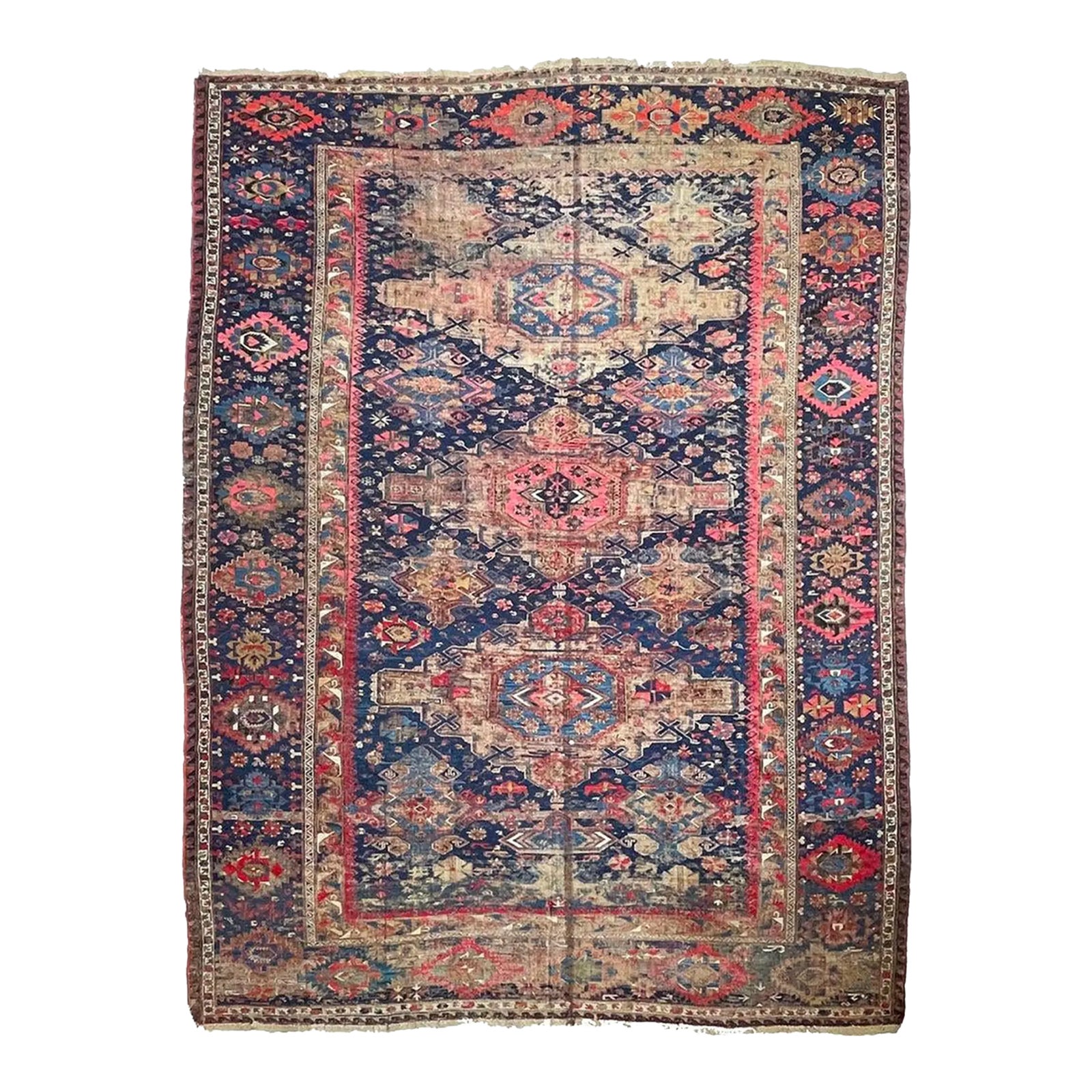 Century Old HUGE Ancient Antique Sumac Rug 10 x 13.4 | Chairish
