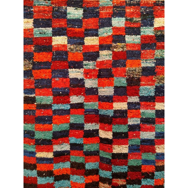 Late 20th Century Vintage Moroccan Boucherouite Shag Rug, Handwoven Wool & Cotton, 5' X 8' For Sale - Image 5 of 12