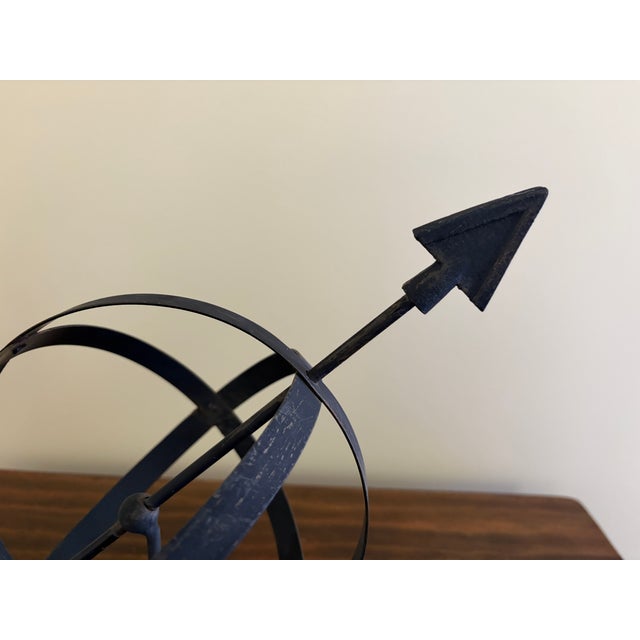 Late 20th Century Bronze Iron Armillary Globe Sculpture – Traditional Landscape & Garden Decor For Sale - Image 4 of 10