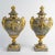 Pair of green granite cassolettes with gilded bronze, louis xvi style, 19th century, napoleon iii period. Pair of 19th-...
