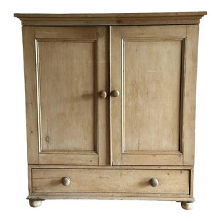 Antique English Pine Armoire For Sale