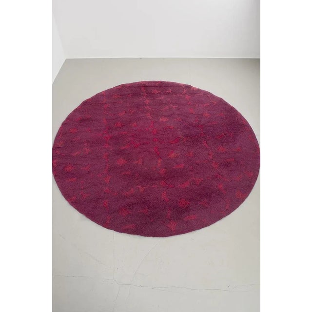 Large Round Purple Rug For Sale - Image 6 of 6