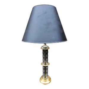 Vintage Mutual-Sunset Lamp Mfg. Comp. Faux Gun Metal & Brass Table Lamp