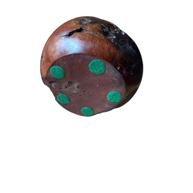 Brown Vintage Burlwood Brutalist Hand Turned Sculpture Art Vase For Sale - Image 8 of 9