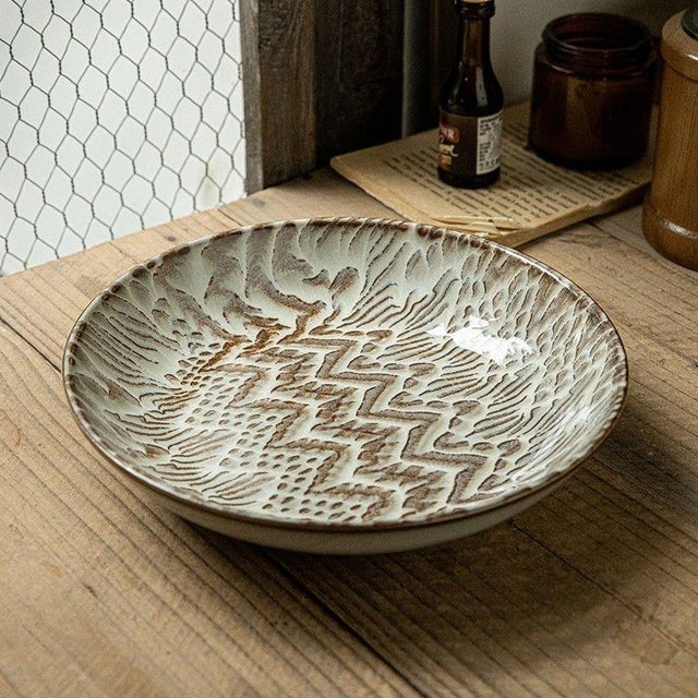 Industrial Industrial Retro Style Handmade Earthenware Plates For Sale - Image 3 of 5