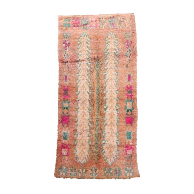 Textile Moroccan Handwoven Tribal Rug - 4'8" X 9'3" Ft For Sale - Image 7 of 7