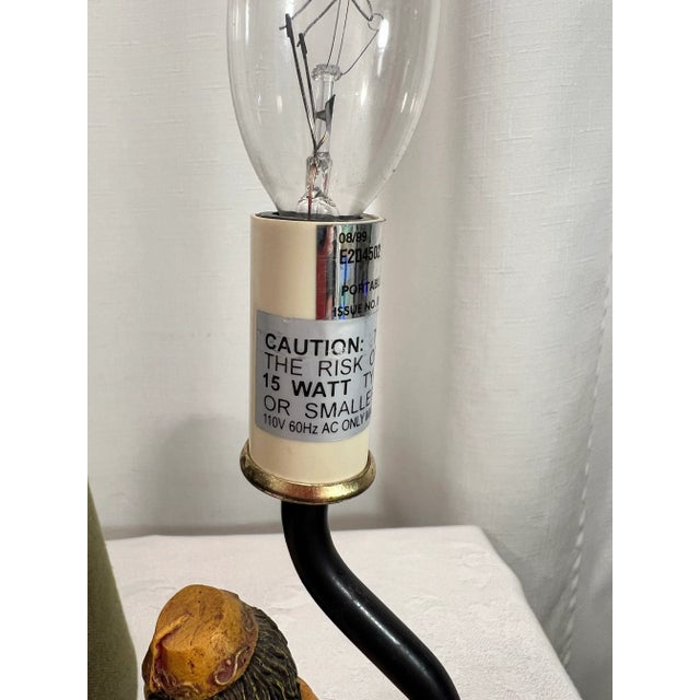 Green Vintage Bell Hop Monkey Accent Lamp With Green Shade For Sale - Image 8 of 11