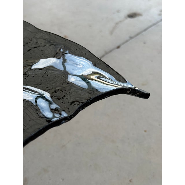 Monumental Boho Sculptural Leaf Form Art Glass Platter in the Manner of Uttermost For Sale In Naples, FL - Image 6 of 10