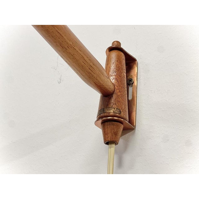 1960s Swedish Wall Lamp in Teak and Copper by Hans-Agne Jakobsson for Hans-Agne Jakobsson Ab Markaryd, 1960s For Sale - Image 5 of 11