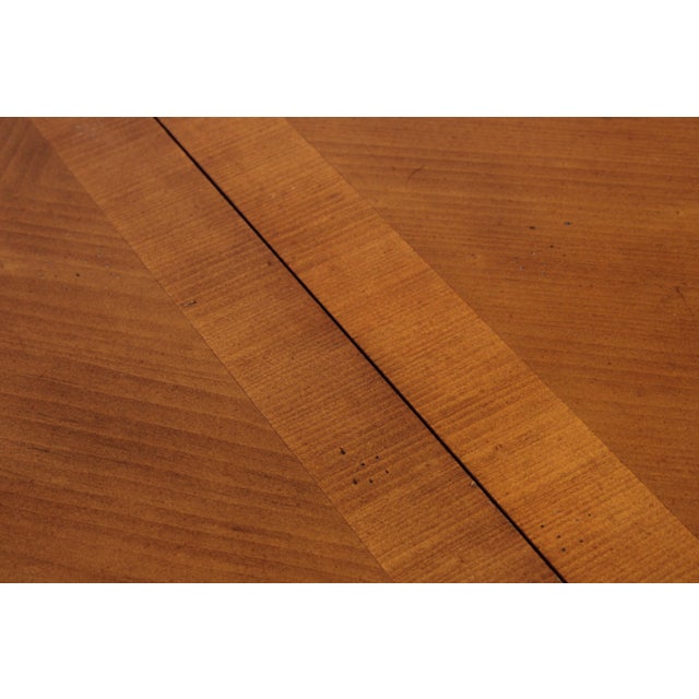 Satinwood Finish Pedestal Dining Room Table W. Paw Feet For Sale - Image 15 of 18