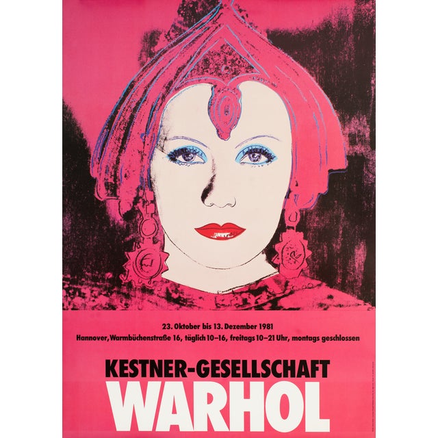 Andy Warhol’s The Star Greta Garbo (as Mata Hari) Kestner-Gesellschaft 1981 Gallery Poster measures 40×32″ inches / 101 x...