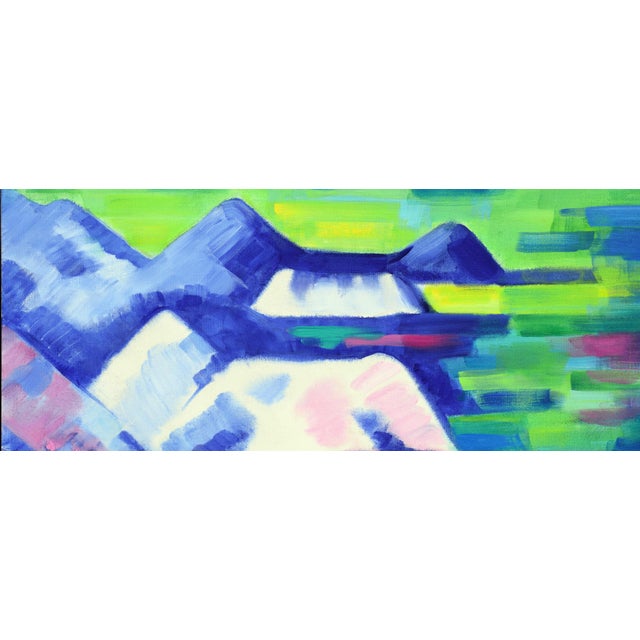 Substantial and exceptional Cezanne inspired abstract of Spring Mountain scene of the John Day Fossil Beds and Painted...