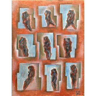 Matthias Alfen, Matthias Alfen German Sculptor Modern Expressionist Painting Psychogram For Sale