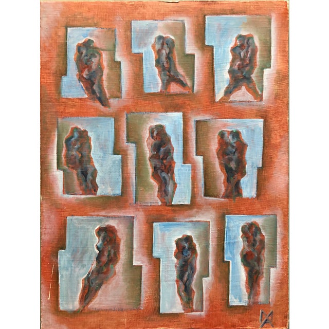 Matthias Alfen, Matthias Alfen German Sculptor Modern Expressionist Painting Psychogram For Sale