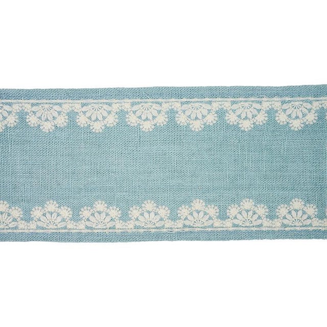 Rustic Sample - Schumacher Cecily Tape in Sky For Sale - Image 3 of 3