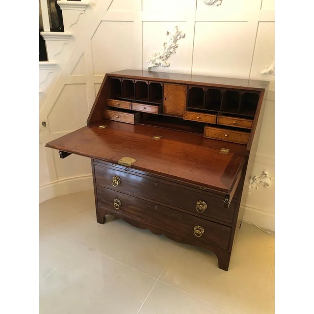 Antique George III Mahogany Bureau For Sale - Image 5 of 15
