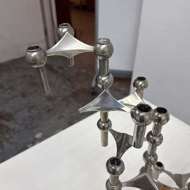 Werner Stoff & Hans Nagel for Stoff Chrome-Plated Modular Stacking Candleholders, Set of Twenty One For Sale - Image 12 of 12
