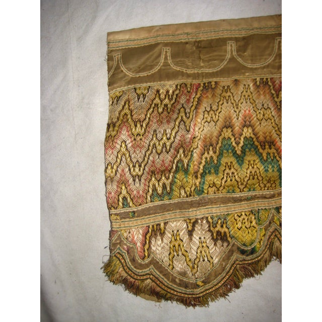 Pair of Flame Stitch Bargello Embroidery Valence 18 Century For Sale - Image 9 of 14