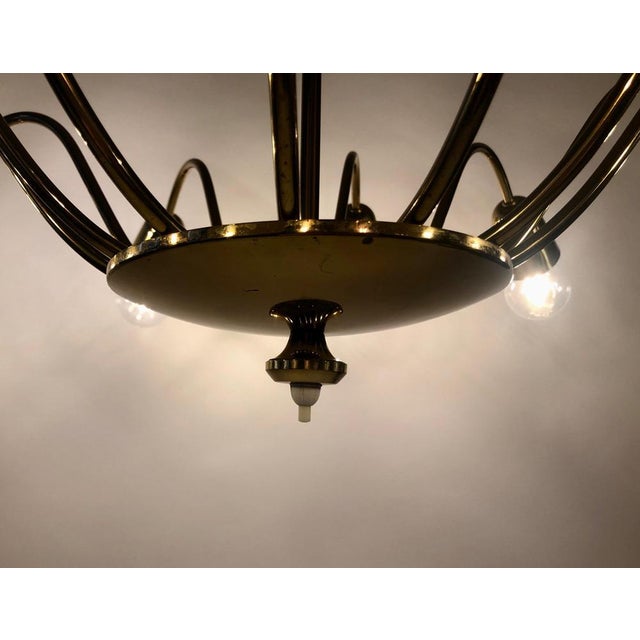 Mid-Century Brass Chandelier from Rupert Nikoll, Austria, 1961 For Sale - Image 14 of 16