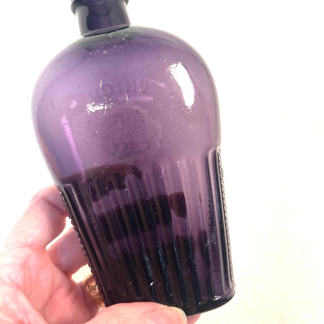1900 - 1909 Circa 1900 Union Made Af Glass Flask Bottle Made in Usa For Sale - Image 5 of 9