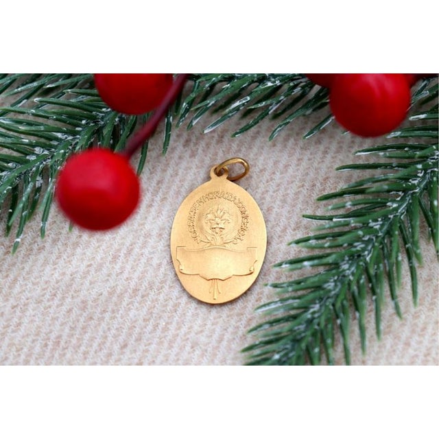 19.2k Gold Our Lady of the Immaculate Conception Pendant For Sale - Image 5 of 6