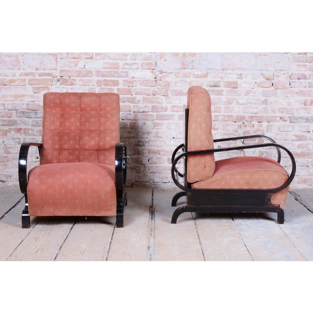Set of Art Deco Reclining Armchairs attributed to Halabala for Up Závody, Czech, 1920s For Sale - Image 12 of 16