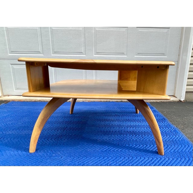 Heywood-Wakefield Midcentury Modern Two Tier Corner Table For Sale - Image 6 of 13