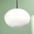 Art Deco Portuguese Oval White Opaline Glass Hanging Lamp, 1950s For Sale - Image 6 of 9
