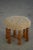 Gold Mid-Century Modern Danish Hexagonal Oak Stool with Shearling Lambswool, 1950 For Sale - Image 8 of 11