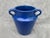 Hand thrown blue three handled pottery jar, vase. It looks to be Bybee pottery, however there are no marks. Minor wear...
