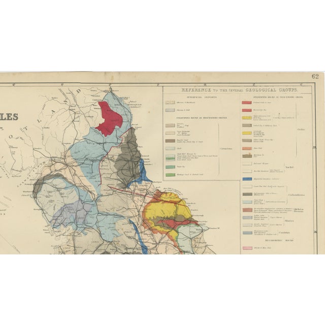 Antique Geological Map of England & Wales, 1880s, Set of 2 For Sale - Image 6 of 11