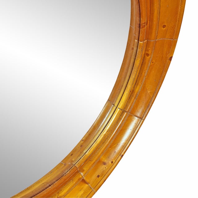 Rather Large Round Framed Mirror For Sale - Image 9 of 12