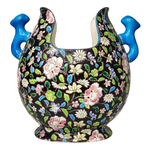 Gueulard Vase in Enameled Ceramic from Gien, 1890s For Sale