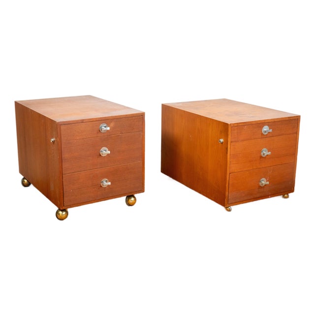 1960s Finn Juhl France and Son Rolling Cabinets - A Pair For Sale