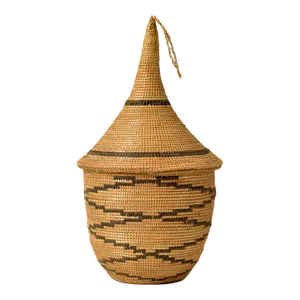 Early 20th Century Tutsi Storage Basket With Lid
