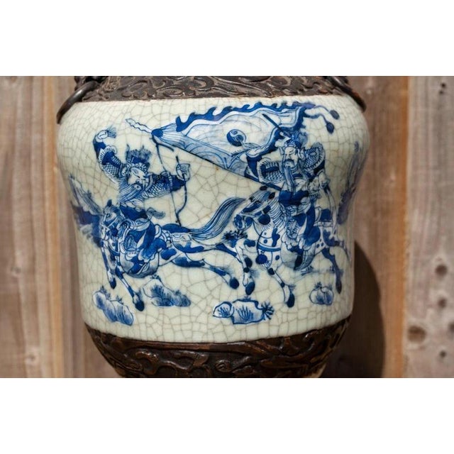 Large Early 19th Century Chinese Qing Dynasty Crackle Glazed Porcelain Vase For Sale - Image 13 of 18