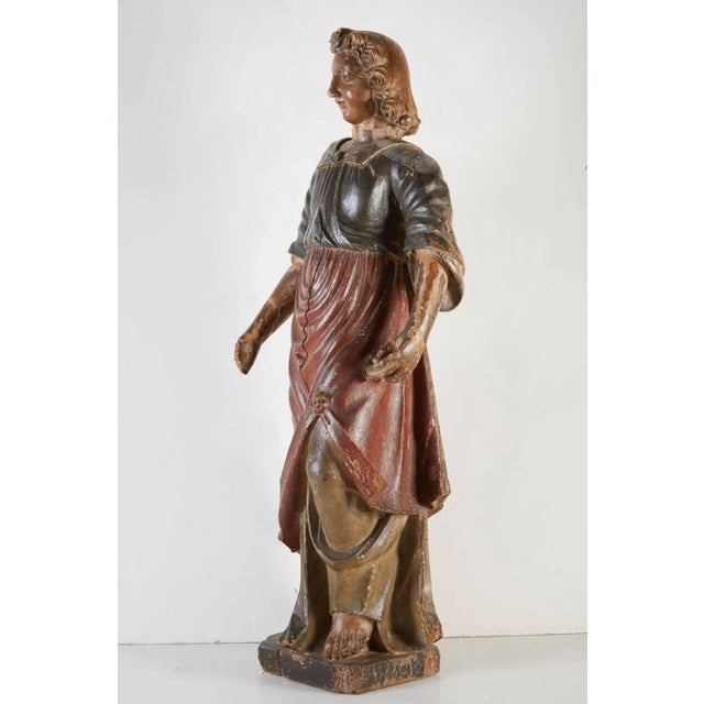 Figurative Large, 18th Century, Painted Santos Figure, circa 1720 For Sale - Image 3 of 10