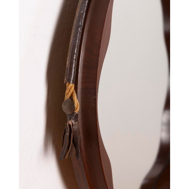 Vintage Italian Wall Mirror in Shaped Wood, 1970s For Sale - Image 4 of 10