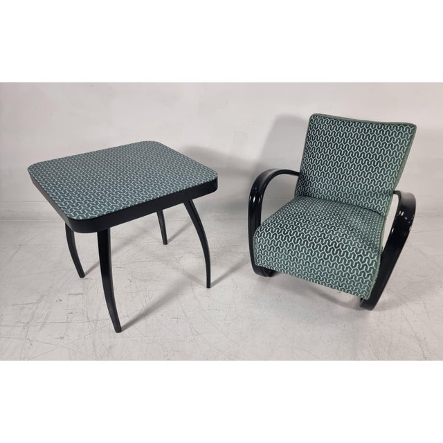 Set of H 269 Lounge Chair and Table Spider by Jindřich Halabala for Up Zavody, 1940s For Sale - Image 13 of 16